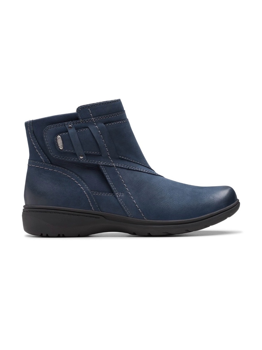 NWT Clarks Women's Navy Carleigh Dress Casual Boot Nubuck Leather 9W